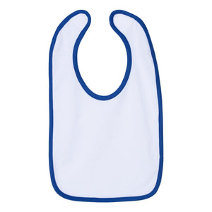 1004 Rabbit Skins Infant Contrast Trim Premium Jersey Bib White/ Royal