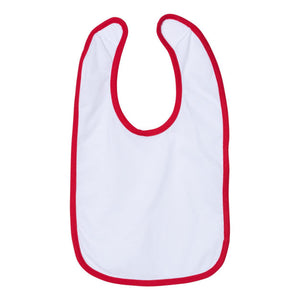 1004 Rabbit Skins Infant Contrast Trim Premium Jersey Bib White/ Red