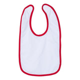 1004 Rabbit Skins Infant Contrast Trim Premium Jersey Bib White/ Red