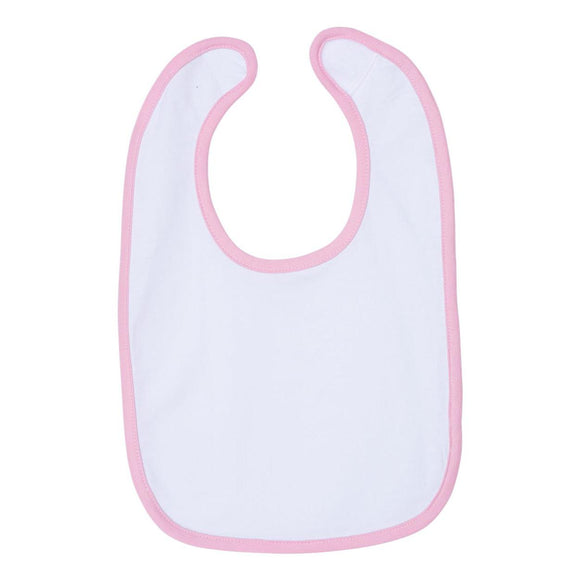 1004 Rabbit Skins Infant Contrast Trim Premium Jersey Bib White/ Pink