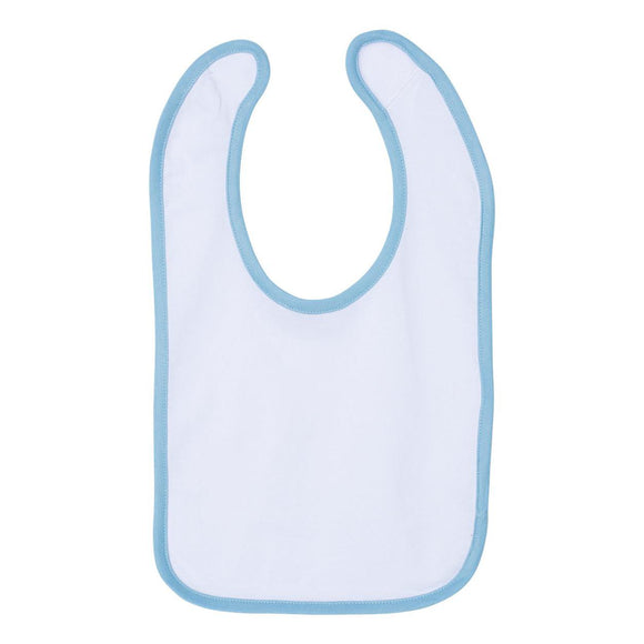 1004 Rabbit Skins Infant Contrast Trim Premium Jersey Bib White/ Light Blue