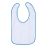 1004 Rabbit Skins Infant Contrast Trim Premium Jersey Bib White/ Light Blue