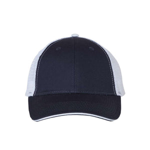 S102 Valucap Sandwich Trucker Cap Navy/ White