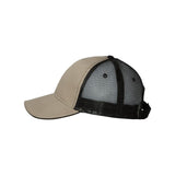 S102 Valucap Sandwich Trucker Cap Khaki/ Black