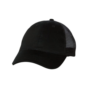 S102 Valucap Sandwich Trucker Cap Black/ Black