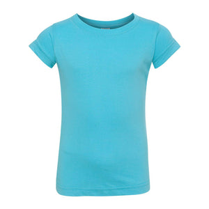 3316 Rabbit Skins Toddler Girls Fine Jersey Tee Aqua