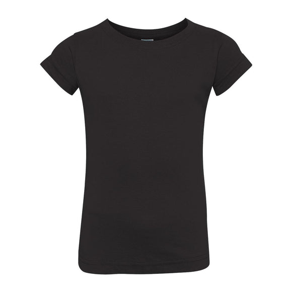 3316 Rabbit Skins Toddler Girls Fine Jersey Tee Black