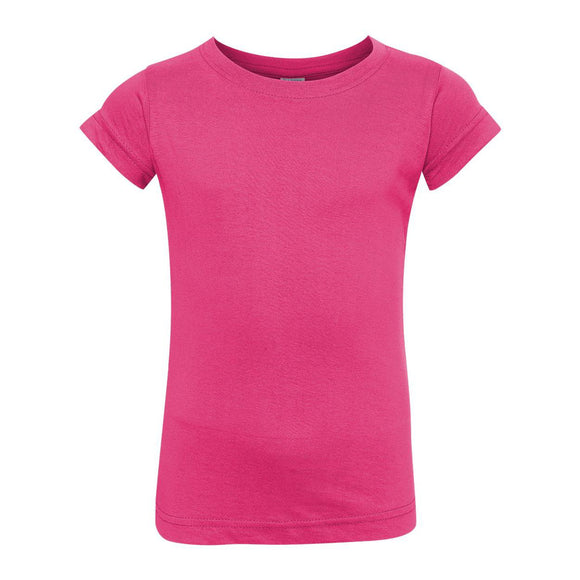 3316 Rabbit Skins Toddler Girls Fine Jersey Tee Hot Pink