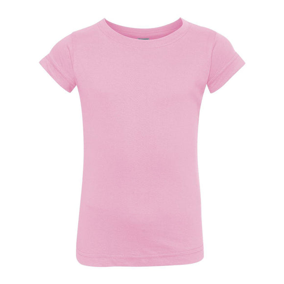 3316 Rabbit Skins Toddler Girls Fine Jersey Tee Pink