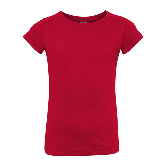 3316 Rabbit Skins Toddler Girls Fine Jersey Tee Red