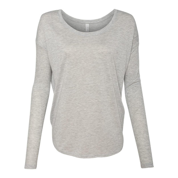 8852 BELLA + CANVAS Women’s Flowy 2x1 Ribbed Long Sleeve Tee Athletic Heather