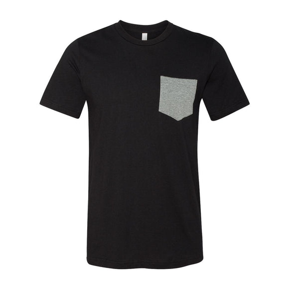 3021 BELLA + CANVAS Jersey Pocket Tee Black/ Deep Heather