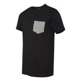 3021 BELLA + CANVAS Jersey Pocket Tee Black/ Deep Heather