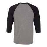 3200 BELLA + CANVAS Three-Quarter Sleeve Baseball Tee Deep Heather/ Black