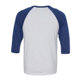 3200 BELLA + CANVAS Three-Quarter Sleeve Baseball Tee White Fleck/ Navy Triblend