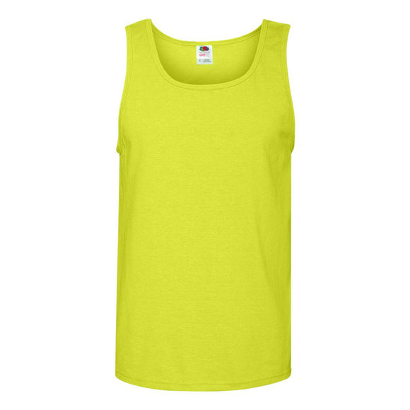 39TKR Fruit of the Loom HD Cotton Tank Top Safety Green