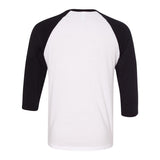 3200 BELLA + CANVAS Three-Quarter Sleeve Baseball Tee White/ Black