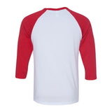 3200 BELLA + CANVAS Three-Quarter Sleeve Baseball Tee White/ Red