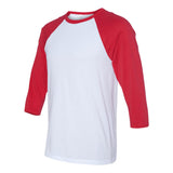 3200 BELLA + CANVAS Three-Quarter Sleeve Baseball Tee White/ Red