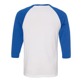 3200 BELLA + CANVAS Three-Quarter Sleeve Baseball Tee White/ True Royal