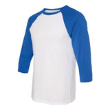 3200 BELLA + CANVAS Three-Quarter Sleeve Baseball Tee White/ True Royal