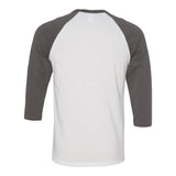 3200 BELLA + CANVAS Three-Quarter Sleeve Baseball Tee White/ Asphalt