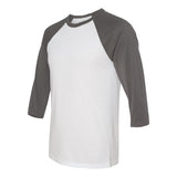 3200 BELLA + CANVAS Three-Quarter Sleeve Baseball Tee White/ Asphalt