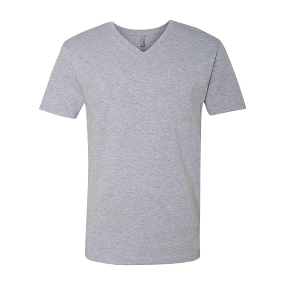 3200 Next Level Unisex Cotton V-Neck T-Shirt Heather Grey