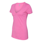 6640 Next Level Women’s CVC Deep V-Neck T-Shirt Hot Pink