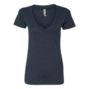 6640 Next Level Women’s CVC Deep V-Neck T-Shirt Midnight Navy