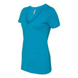 6640 Next Level Women’s CVC Deep V-Neck T-Shirt Turquoise