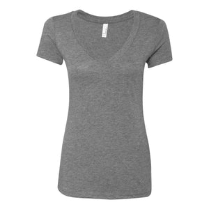 6740 Next Level Women’s Triblend Deep V-Neck T-Shirt Premium Heather