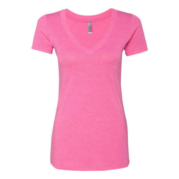 6740 Next Level Women’s Triblend Deep V-Neck T-Shirt Vintage Pink