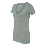 6640 Next Level Women’s CVC Deep V-Neck T-Shirt Dark Heather Grey