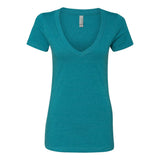 6640 Next Level Women’s CVC Deep V-Neck T-Shirt Teal