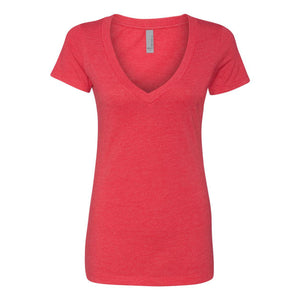 6640 Next Level Women’s CVC Deep V-Neck T-Shirt Red