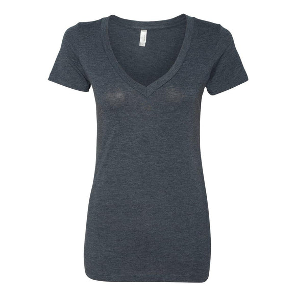 6740 Next Level Women’s Triblend Deep V-Neck T-Shirt Vintage Navy