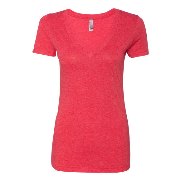 6740 Next Level Women’s Triblend Deep V-Neck T-Shirt Vintage Red