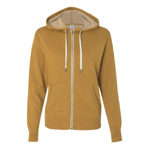 PRM90HTZ Independent Trading Co. Heathered French Terry Full-Zip Hooded Sweatshirt Golden Wheat Heather