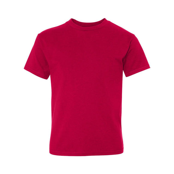 498Y Hanes Perfect-T Youth T-Shirt Deep Red