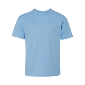 498Y Hanes Perfect-T Youth T-Shirt Light Blue