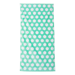 C3060P Carmel Towel Company Polka Dot Velour Beach Towel Light Green