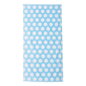 C3060P Carmel Towel Company Polka Dot Velour Beach Towel Light Blue