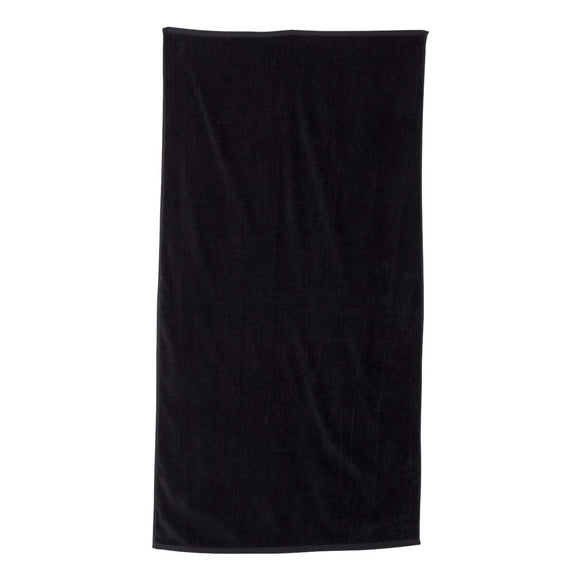 C3060 Carmel Towel Company Velour Beach Towel Black