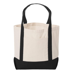 8867 Liberty Bags Seaside Boater Tote Natural/ Black