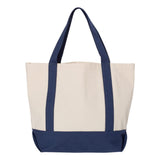 8867 Liberty Bags Seaside Boater Tote Natural/ Navy