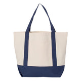 8867 Liberty Bags Seaside Boater Tote Natural/ Navy