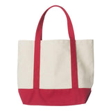 8867 Liberty Bags Seaside Boater Tote Natural/ Red