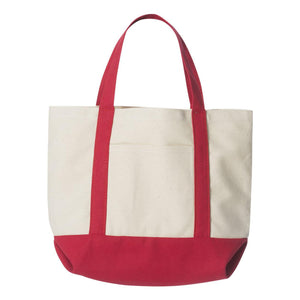 8867 Liberty Bags Seaside Boater Tote Natural/ Red