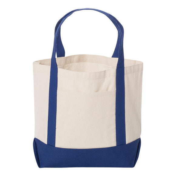 8867 Liberty Bags Seaside Boater Tote Natural/ Royal